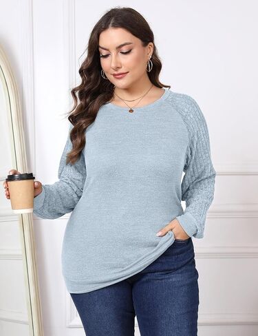 قمصان Desol بأكمام طويلة للنساء، قمصان تونيك للنساء كاجوال فضفاضة برقبة دائرية، سترات صوفية عصرية لخريف 2025 in Kuwait