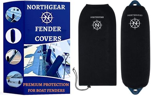 Boat Fender Covers 8"x23" Boat Bumper Cover Protects Against UV Damage and from Hull Rub Marks on Boat; Hard-Working, Durable Polyester Withstands Harsh Marine Environment, Navy Blue in Kuwait