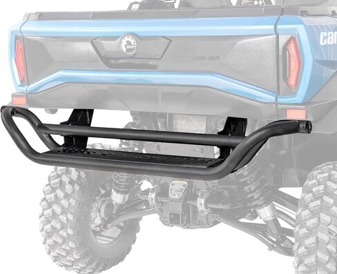 SuperATV Heavy-Duty Rear Bumper for 2021 Can-Am Commander 1000R/DPS/XT/XTP/Max 1000R DPS/Max 1000R XT, 1.75" Diameter Steel Tubing, Black Powder Coating, No Drilling, See Fitment, USA Made in Saudi Arabia