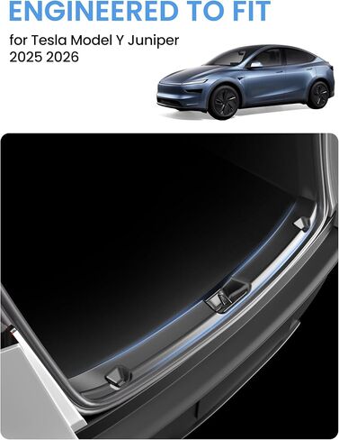 Rear Bumper Trunk Sill Guard Bumper Protection with Easy Glide Sliding Grooves for 2025/2026 Tesla Model Y Juniper Accessories, with Tesla Model Y Juniper 2025 2026 Refresh in Kuwait