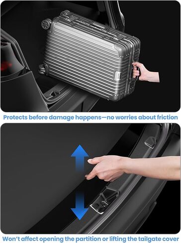 Rear Bumper Trunk Sill Guard Bumper Protection with Easy Glide Sliding Grooves for 2025/2026 Tesla Model Y Juniper Accessories, with Tesla Model Y Juniper 2025 2026 Refresh in Kuwait