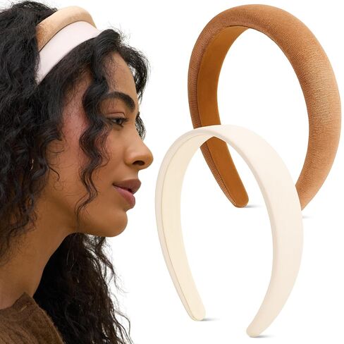 Kitsch Velvet Headbands for Women & Girls - No-Slip, Comfortable, Lightweight & Gentle on Hair – Ideal Hair Accessories for Holiday Outfits, Everyday Looks & Holiday Gift - Pink, Red & Green, 3pcs in Saudi Arabia