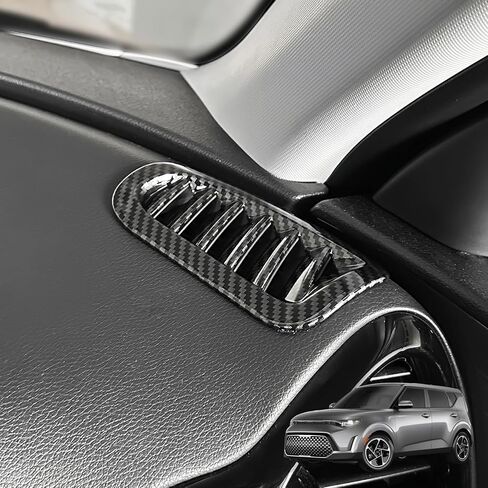 Car Front Side AC Air Vent Frame Cover Side Air Conditioning Vent Outlet Frame Cover Dash Side AC Air Vent Cover Trim Compatible with Kia Soul 2020-2025 Accessories (Glossy Red Style) in Saudi Arabia