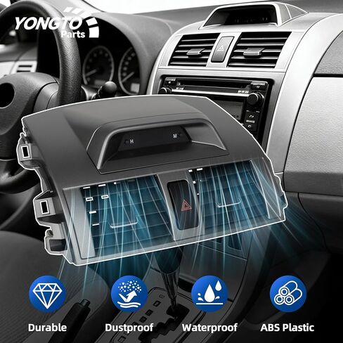 تنفيس سخان مكيف الهواء 5567002340 فتحة تهوية مركزية مزدوجة مع ساعة وشريط متوافق مع Toyota Corolla 2009-2013 مركز لوحة القيادة منفذ الهواء كوة استبدال OE 55670-02340 55436-02330 in Saudi Arabia