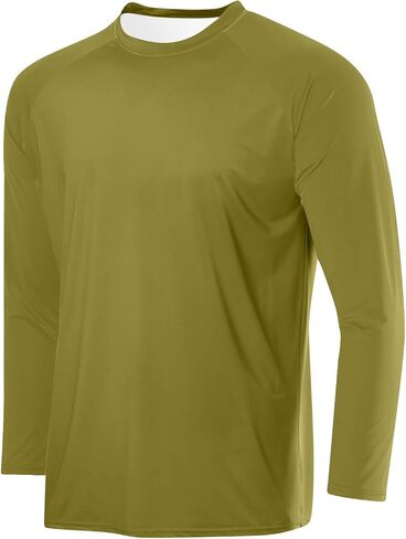 Mens Lightweight Summer Shirts Long Sleeve Solid Simple Fashion T Shirt Casual Crewneck Loose Fit Workout Gym Tees in Saudi Arabia
