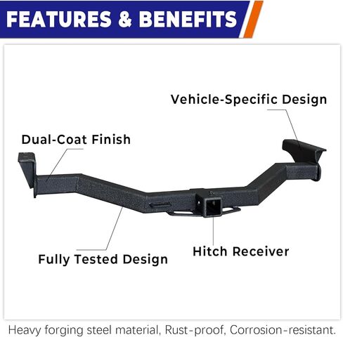 وصلة وصلة مقطورة من الفئة 3 باللون الأسود متوافقة مع 2014-2021 Infiniti QX60، 2013-2013 Infiniti JX35، 2013-2020 Nissan Pathfinder 2" مستقبل وصلة الوصل in Kuwait
