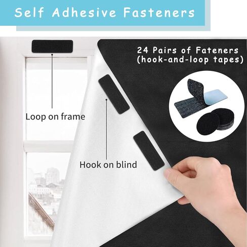 ستائر التعتيم المحمولة ستائر ظلال لغرفة النوم، بدون حفر غطاء نافذة من الشمس DIY لغرفة الحضانة الداخلية، 40 × 57 بوصة in Kuwait