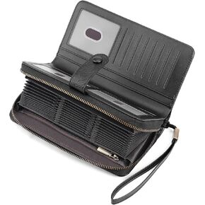 SENDEFN Women's Credit Card Holder RFID Blocking Zip Around Leather Wallet Large Capacity Long Purse with Wristlet in Saudi Arabia