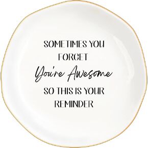 هدايا عيد ميلاد للنساء الصداقة - في بعض الأحيان تنسى هداياك الرائعة، طبق خاتم من السيراميك، صينية مجوهرات، تخرج ملهمة، عيد الميلاد لها، الأم، الأخت، الأصدقاء (White1-Awesome) in Kuwait