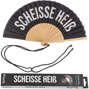 Fisura – Original Folding Fan with Message or Pattern. Handheld Folding Fan for Women. Rave Wood Folding Hand Fan. Fans for Wedding, Party, and Gift (Calor, Black) in Kuwait