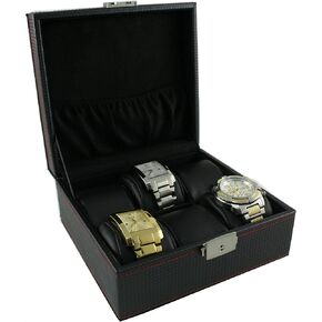 Carbon Fiber Pattern Box Black/RED for 6 Watches Watch CASE in Saudi Arabia
