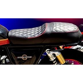 Royal Enfield Interceptor 650 Cafe Racer Style Complete Seat Assembly (Black With Red Piping) in Saudi Arabia
