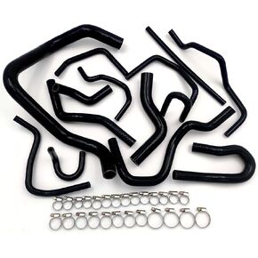 13Pcs Black Hoses For 1992-2000 Honda Civic 1.6L Sohc D15 D16 EG EK Silicone Radiator Hose Kit With Clamps Cooling Coolant Pipe Tube Hoses 1992 1993 1994 1995 1996 1997 1998 1999 2000 in Saudi Arabia