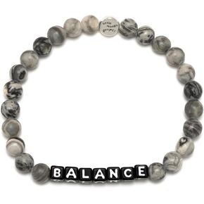 سوار توازن مشروع الكلمات الصغيرة، سوار الكلمة الأصلي، مصنوع من أحجار جاسبر بيكاسو وأجزاء نحاسية مطلية، تصميم يدوي ورسالة إيجابية in Kuwait