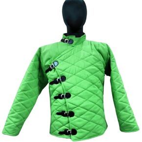 معطف فايكنغ جامبيسون من العصور الوسطى - قطن مبطن سميك بأكمام قصيرة من أكيتون | درع LARP التأثيري لزي الهالوين in Kuwait