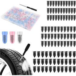 100PCS Tire Repair Rubber Nail Kit,2026 New 3 Sizes Screw in Tire Plugs Set Includes Screwdriver,Fast Self-Service Tires Plug Kit Heavy Duty Professional for Truck/SUV Puncture in Saudi Arabia