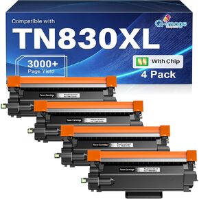 خرطوشة حبر TN830XL ​​TN830 TN-830 بديلة متوافقة مع Brother TN830 XL/V/R TN 830 XL TN-830XL ​​830 تستخدم مسحوق الحبر مع طابعة HL-L2460DW DCP-L2640DW MFC-L2820DW HL-L2405W HL-L2400D (4 أسود) in Kuwait