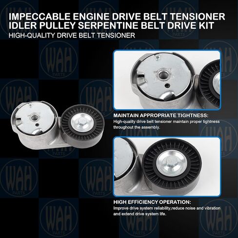 Engine Drive Belt Tensioner Idler Pulley Serpentine Belt Kit Compatible with 12-14 Chrysler 200 11-16 Chrysler Town & Country 13-19 Dodge Journey 90K-39282D 39282 5184617AD in Saudi Arabia