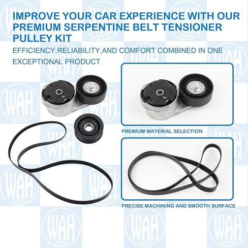 Engine Drive Belt Tensioner Idler Pulley Serpentine Belt Kit Compatible with 12-14 Chrysler 200 11-16 Chrysler Town & Country 13-19 Dodge Journey 90K-39282D 39282 5184617AD in Saudi Arabia