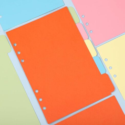 4 Pcs A5 Binder Dividers with 20 Tabs, Paper Index Divider, 6 Ring A5 Planner Inserts, Vertical Tabs Page, Index Divider for Notebook, Journal, Planner, Work Organization (5 Colors, 8.3 x 5.9 Inch) in Saudi Arabia