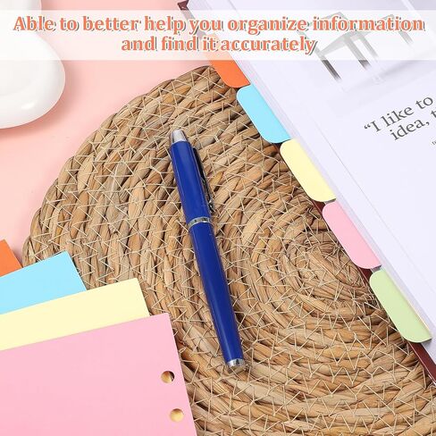4 Pcs A5 Binder Dividers with 20 Tabs, Paper Index Divider, 6 Ring A5 Planner Inserts, Vertical Tabs Page, Index Divider for Notebook, Journal, Planner, Work Organization (5 Colors, 8.3 x 5.9 Inch) in Saudi Arabia