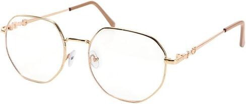 Blue Light Glasses for Women – Scratch-Resistant & Comfort Fit, Fashion Metal Frame Clear Glasses, Gifts for Her in Saudi Arabia