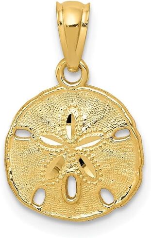 Mother's Day Gift 14K Yellow Gold Sand Dollar Pendant for Women (L- 17 mm, W- 11 mm) in Kuwait