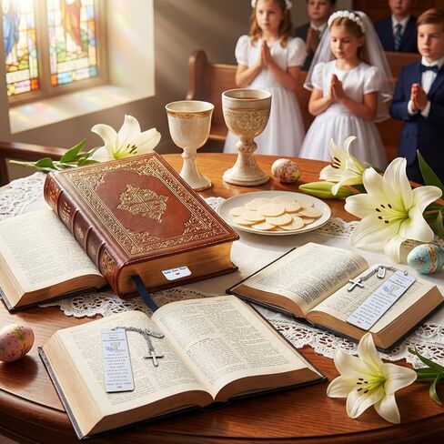 Gueevin 12 Pcs Metal First Communion Gifts 1st Communion Favors Bible Verse Bookmarks with Cross Tassels Christian Religious Bookmarks Bulk with Scripture Quotes for Him Her Book Lover Gift Easter in Saudi Arabia