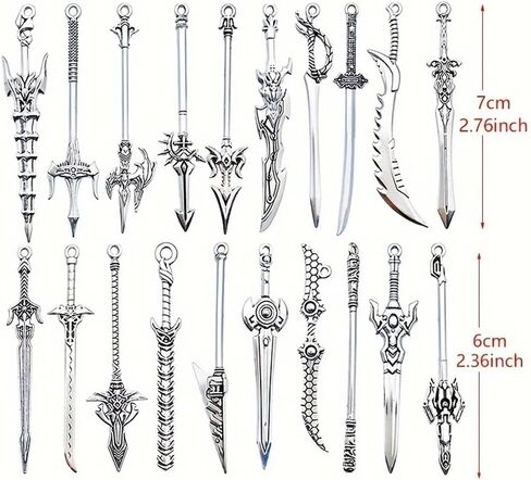 10PCS Retro Pendant Bookmarks Set, Mixed Color Alloy Sword Bookmark for Books, Crafts & Gifts in Saudi Arabia
