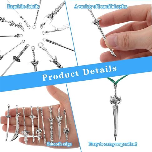 10PCS Retro Pendant Bookmarks Set, Mixed Color Alloy Sword Bookmark for Books, Crafts & Gifts in Saudi Arabia