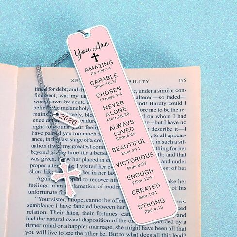 Bible Bookmark Baptism First Communion Gifts for Girl Teens Women Pink Stuff Christian Confirmation Religious Gifts for Girls Women Faith Birthday Easter Gift for Girls Stocking Stuffers for Teen Girl in Saudi Arabia