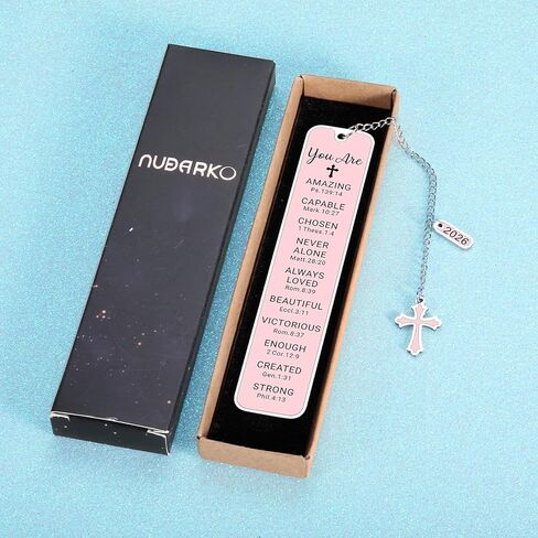 Bible Bookmark Baptism First Communion Gifts for Girl Teens Women Pink Stuff Christian Confirmation Religious Gifts for Girls Women Faith Birthday Easter Gift for Girls Stocking Stuffers for Teen Girl in Saudi Arabia