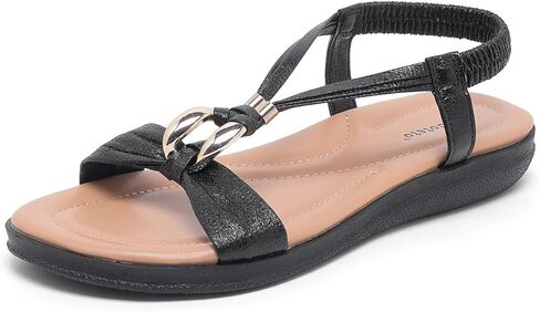 Saidoteto Women’s Flat Sandals with Arch Support, Lightweight Open Toe T-Strap Slingback Sandals, Comfortable Slip-On Walking Summer Shoes for Casual & Dressy in Saudi Arabia
