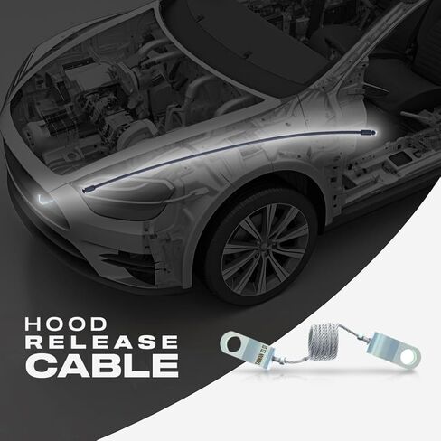 KarParts360 For GMC C6500 Topkick/C7500 Topkick 1997 98 99 00 01 2002 Hood Release Cable Assembly | Black | Plastic/Metal | With Handle | Replacement For 15708316 in Saudi Arabia
