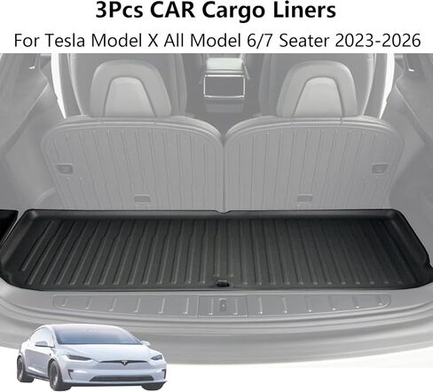 CAR Cargo Liners for Tesla Model X 6/7 Seater (2023-2026), 3D Scanning Modeling, TPE Cargo Liner All Weather Protection Trunk Liner in Saudi Arabia