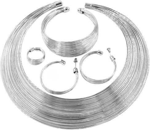 مجموعة مجوهرات كريستال عصرية مطلية بالذهب للنساء من حجر الراين الشفاف وقلادة وأقراط وإكسسوارات هدايا in Kuwait