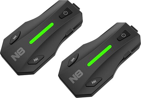 N8 8 Riders Group Mesh Motorcycle Intercom, Motorcycle Bluetooth Headset V5.4 with Audio Multitasking/Music Sharing, 45mm Helmet Speakers Communication Systems for ATV/Snowmobile/Ski, 2 Pack in Saudi Arabia