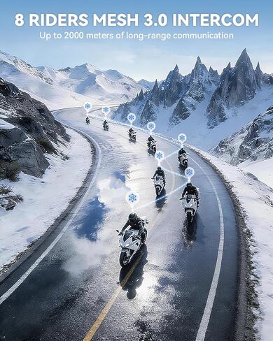 N8 8 Riders Group Mesh Motorcycle Intercom, Motorcycle Bluetooth Headset V5.4 with Audio Multitasking/Music Sharing, 45mm Helmet Speakers Communication Systems for ATV/Snowmobile/Ski, 2 Pack in Saudi Arabia