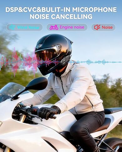 N8 8 Riders Group Mesh Motorcycle Intercom, Motorcycle Bluetooth Headset V5.4 with Audio Multitasking/Music Sharing, 45mm Helmet Speakers Communication Systems for ATV/Snowmobile/Ski, 2 Pack in Saudi Arabia
