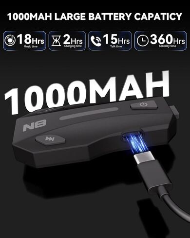 N8 8 Riders Group Mesh Motorcycle Intercom, Motorcycle Bluetooth Headset V5.4 with Audio Multitasking/Music Sharing, 45mm Helmet Speakers Communication Systems for ATV/Snowmobile/Ski, 2 Pack in Saudi Arabia