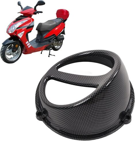 Motorcycle Air Scoop Cover,Engine Cooling Fan Cover Carbon Fiber Replacement Compatible for GY6 152QMI 157QMJ in Saudi Arabia