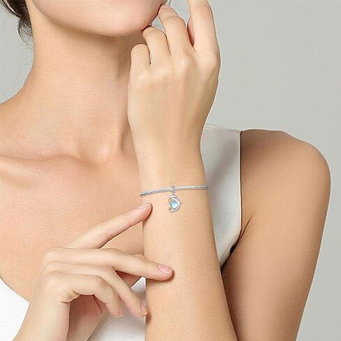 Moonstone Hammerhead Shark Charms للأساور 925 فضة المحيط سحر القرش ديكور مجوهرات هدايا للنساء in Kuwait