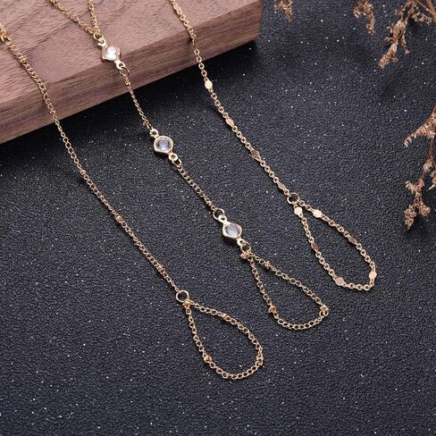 3 Pack Gold Hand Chain Bracelet Set for Women – Dainty Layered Finger Ring Bracelets, Boho Wrist Accessory for Wedding Prom Beach Party, Elegant Hand Jewelry Gift for Bridesmaids Daughter in Saudi Arabia