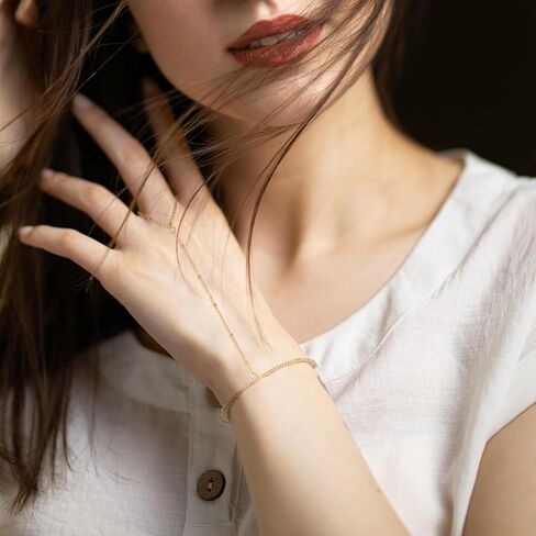 3 Pack Gold Hand Chain Bracelet Set for Women – Dainty Layered Finger Ring Bracelets, Boho Wrist Accessory for Wedding Prom Beach Party, Elegant Hand Jewelry Gift for Bridesmaids Daughter in Saudi Arabia