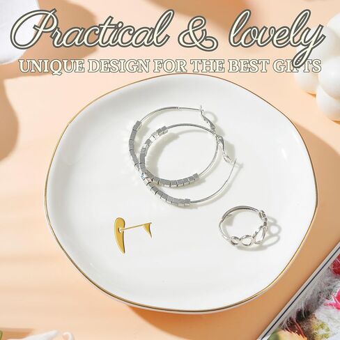 InnoBeta Golf Gifts for Women, Gifts for Golf Lovers - 4.75" Handcrafted Ceramic Ring Dish with Gold Trim, Decorative Trinket Dish for Rings Earrings Necklaces in Saudi Arabia