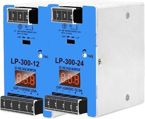 1 قطعة LP 300 واط 12 فولت 24 فولت 48 فولت 23A 12.5A 6.25A DIN السكك الحديدية نموذج التيار المتناوب تيار مستمر LED شاشة ديجيتال تحويل التيار الكهربائي إخراج واحد (LP-300-12V 23A) in Saudi Arabia