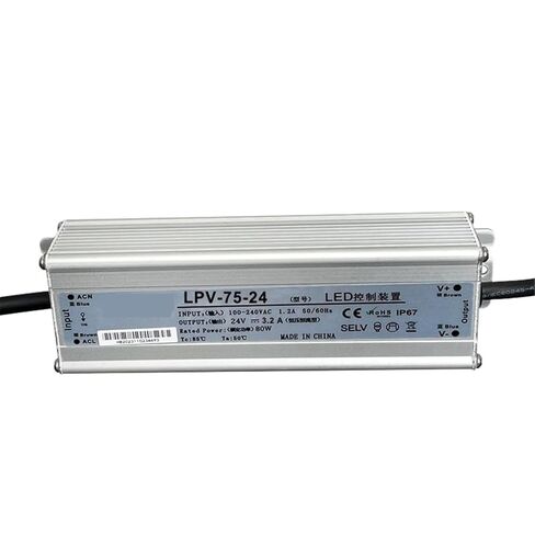 1 قطعة IP67 LPV 50 واط 60 واط 75 واط في الهواء الطلق مفتاح مقاوم للماء مصدر الطاقة 240VAC إلى 12 فولت 24 فولت تيار مستمر LED محول خارجي (LPV-75-24V 3.2A) in Saudi Arabia