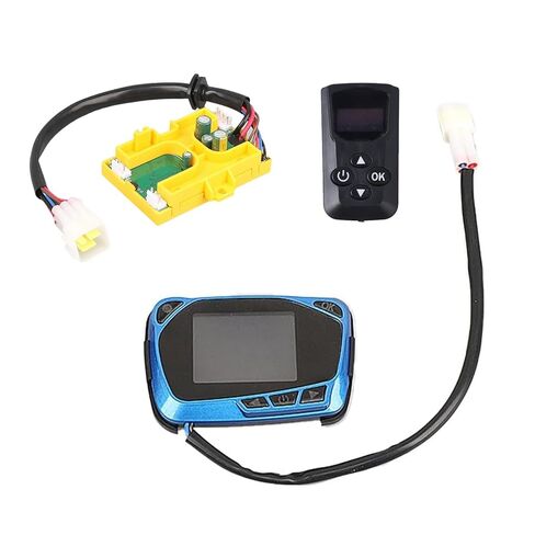 Diesel Parking Heater LCD Monitor Switch with Remote Controller for 12v/24v 5-8kw, Diesel Heater Control Board Has a Built-in Temperature Sensor (Switch, Black-Blue Screen) in Saudi Arabia