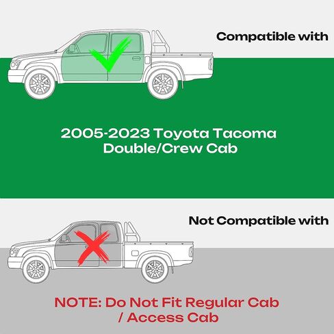 لوحات الجري متوافقة مع 2005-2023 Toyota Tacoma Double Cab 6 أقواس خطوات جانبية لـ 2019 2020 2022 Tacoma Crew Cab، 6.4 بوصة قضبان خطوة من الفولاذ المقاوم للصدأ Nerf، وليس لـ SR5 in Kuwait
