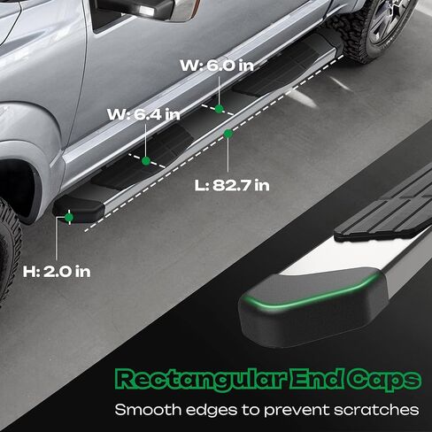 لوحات الجري متوافقة مع 2005-2023 Toyota Tacoma Double Cab 6 أقواس خطوات جانبية لـ 2019 2020 2022 Tacoma Crew Cab، 6.4 بوصة قضبان خطوة من الفولاذ المقاوم للصدأ Nerf، وليس لـ SR5 in Kuwait
